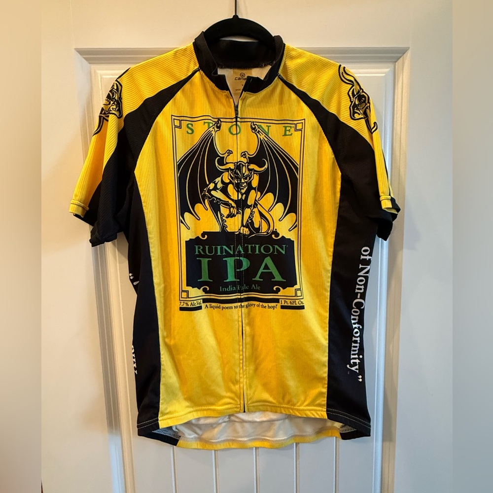 Canari Yellow and Black Cycling Jersey Stone Brewery